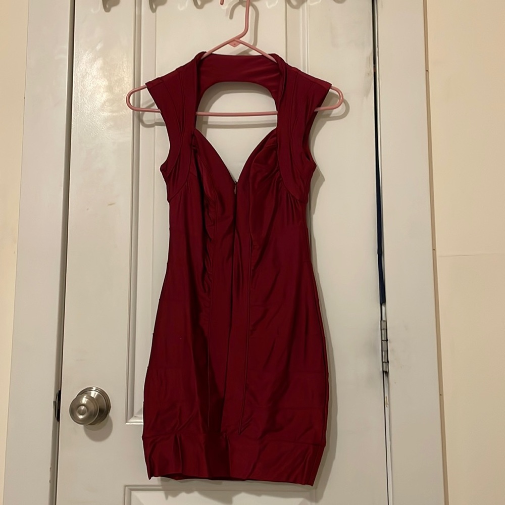 Sexy burgundy bandage dress • small